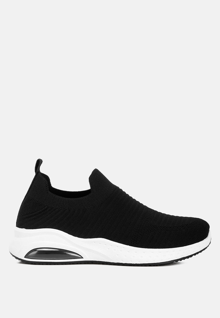 women jafna knitted slip on sneakers#color_black