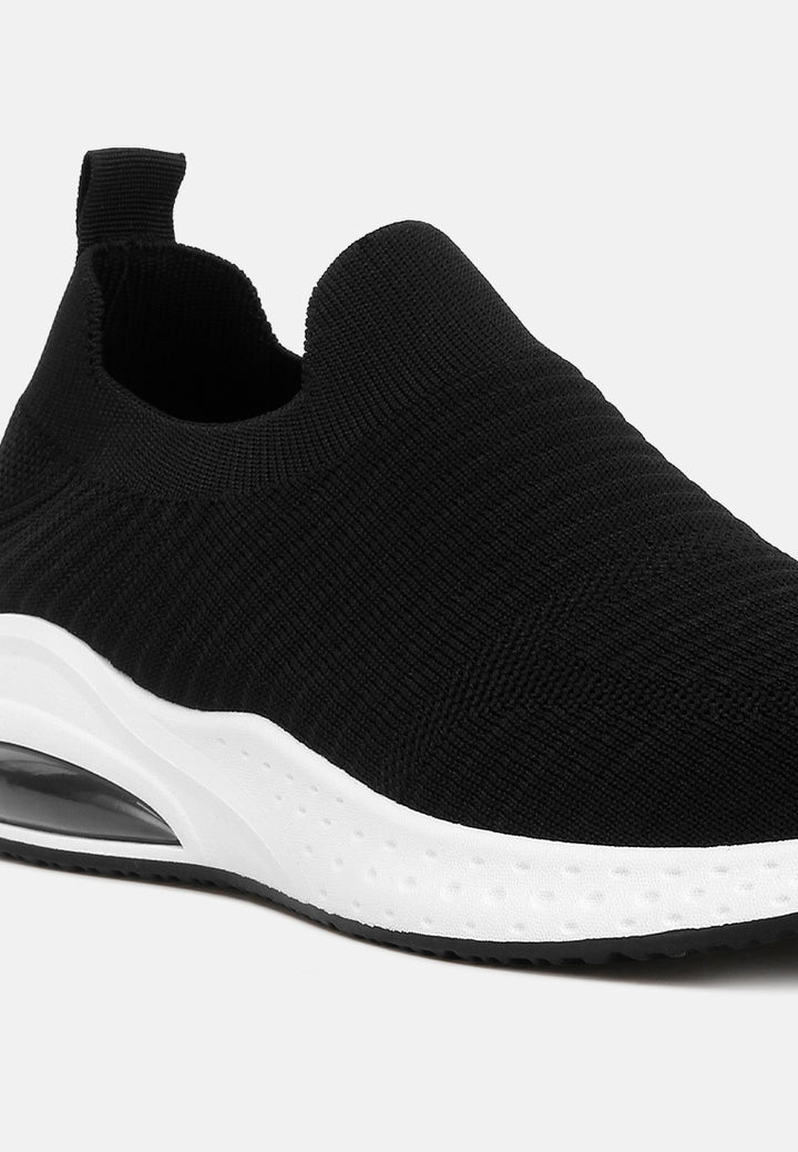 women jafna knitted slip on sneakers#color_black