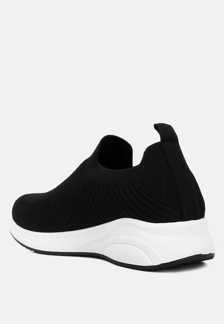 women jafna knitted slip on sneakers#color_black