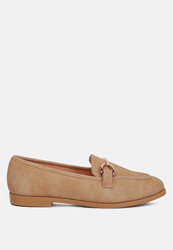 women horsebit flat loafers#color_beige