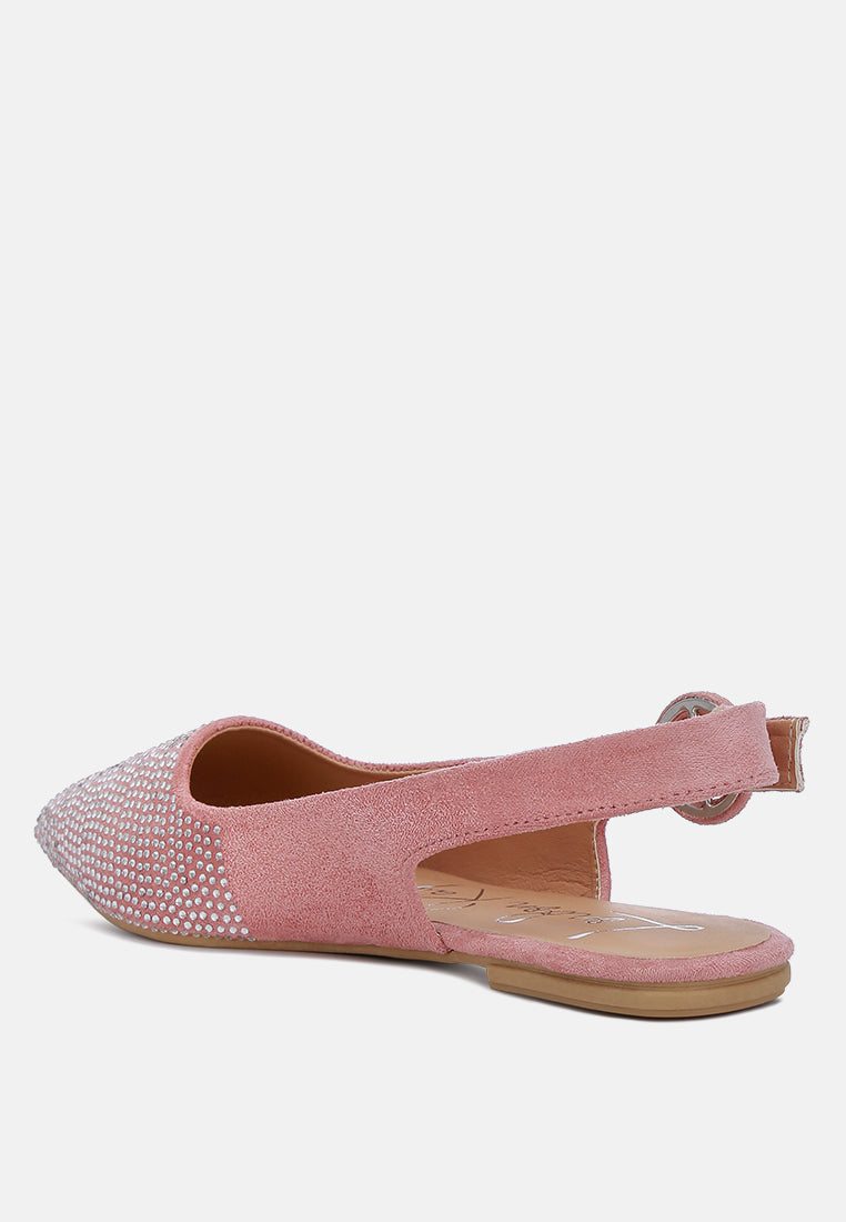 jarisa rhinestones embellished slingback mules#color_pink