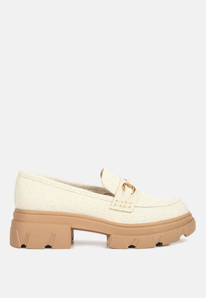 Women Chunky Platform Heel Loafers