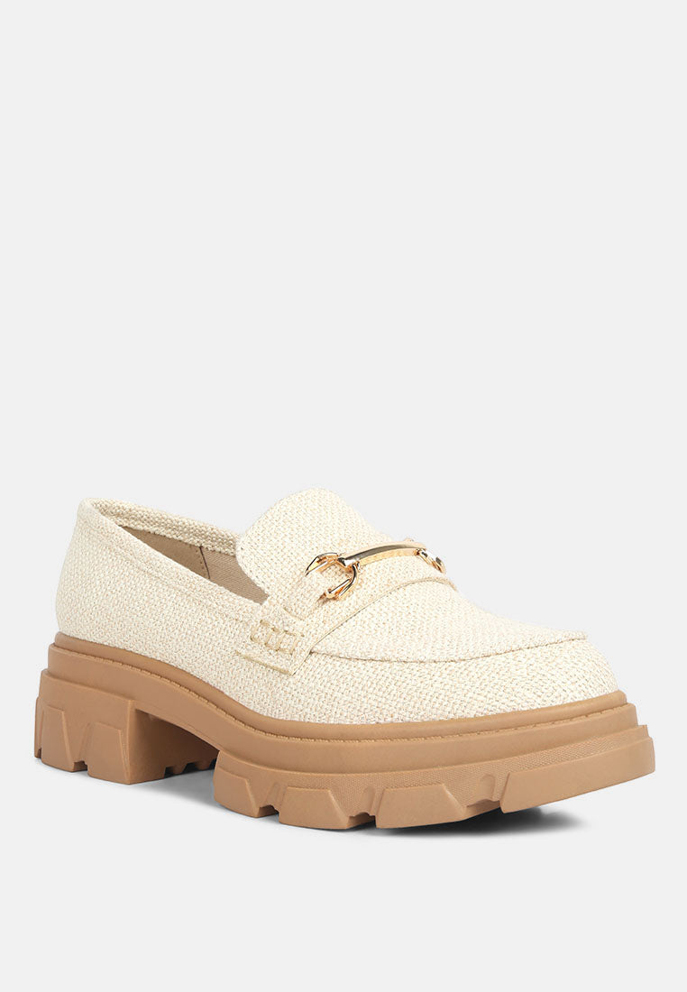 Women Chunky Platform Heel Loafers