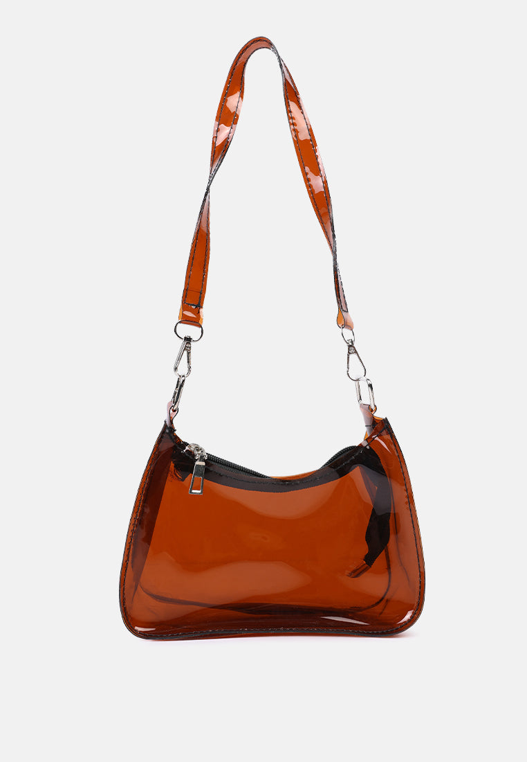 jelly baguette bag#color_brown