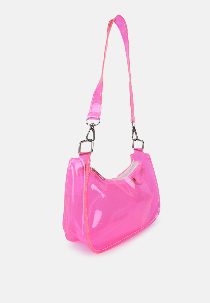 jelly baguette bag#color_pink