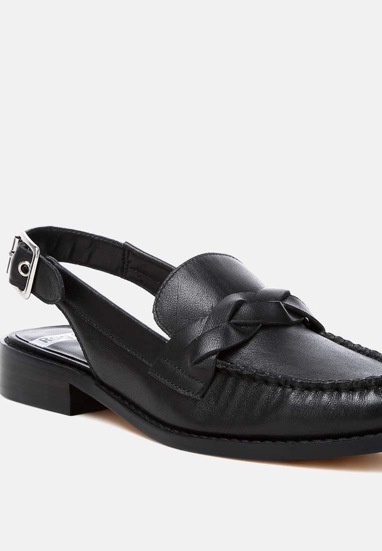 Women Genuine Leather Loafer Sandals