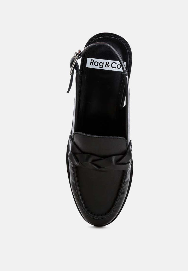 Women Genuine Leather Loafer Sandals