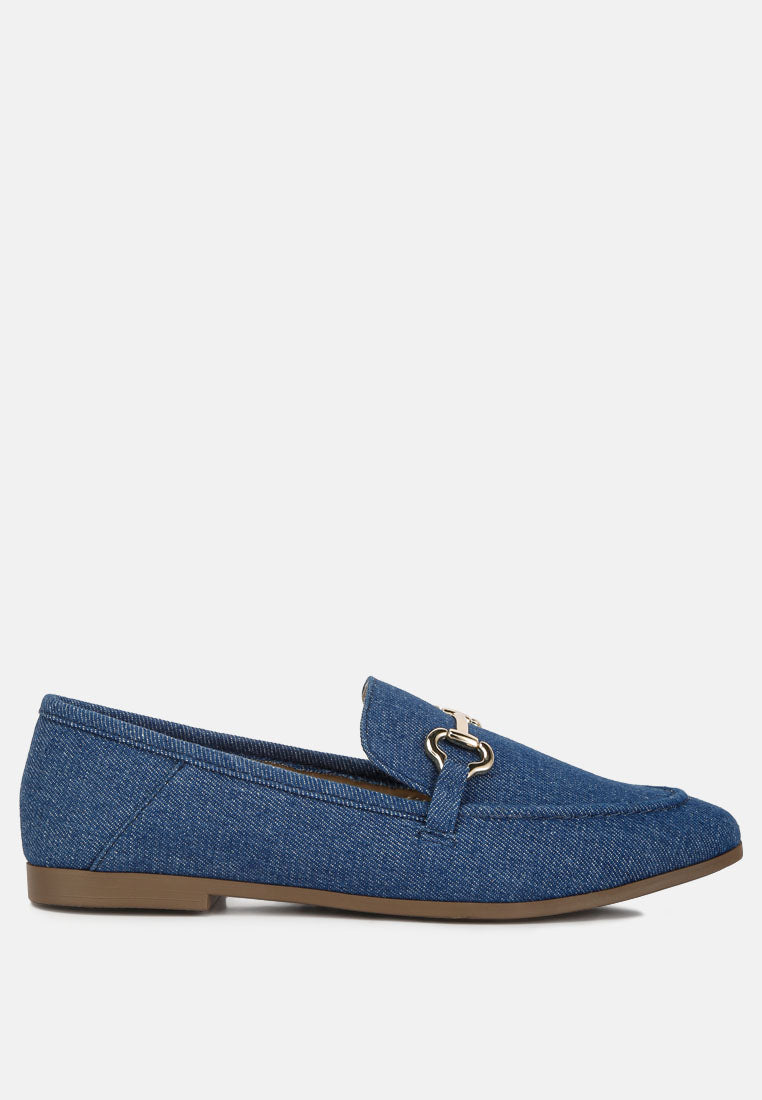 women horsebit detail flat loafers#color_blue
