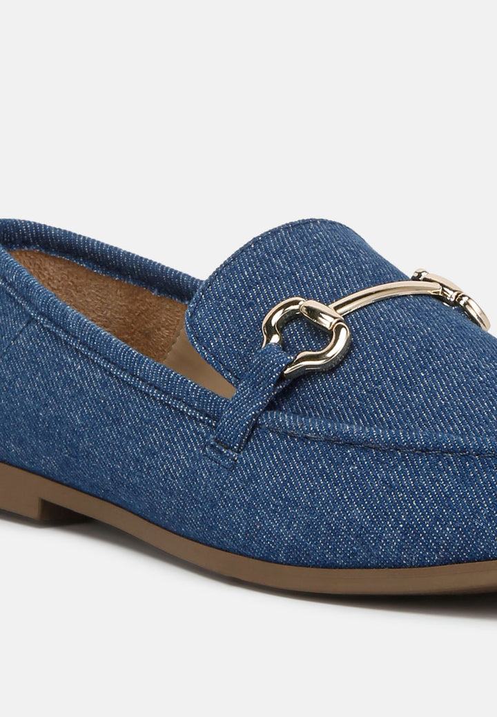 women horsebit detail flat loafers#color_blue