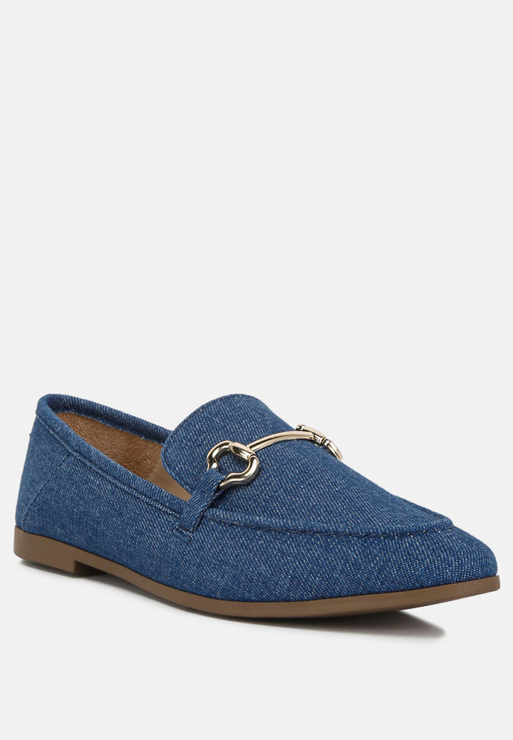 women horsebit detail flat loafers#color_blue