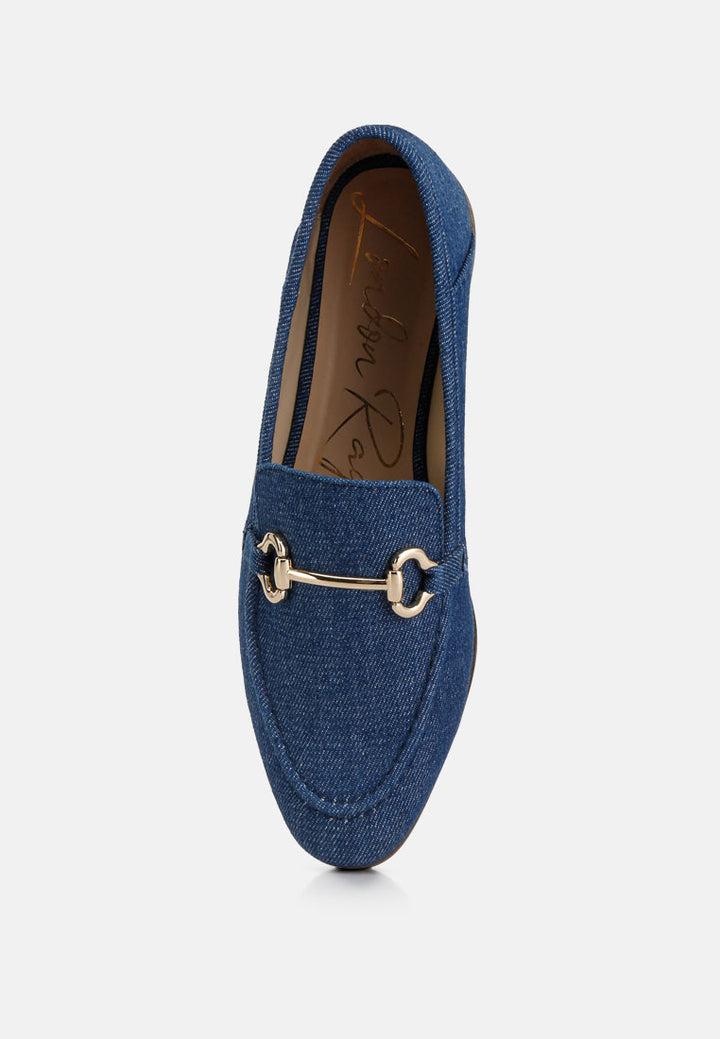 women horsebit detail flat loafers#color_blue