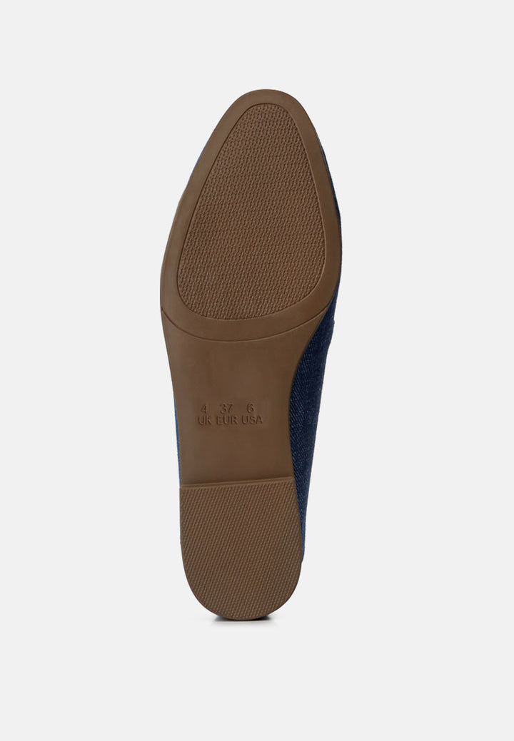 women horsebit detail flat loafers#color_blue