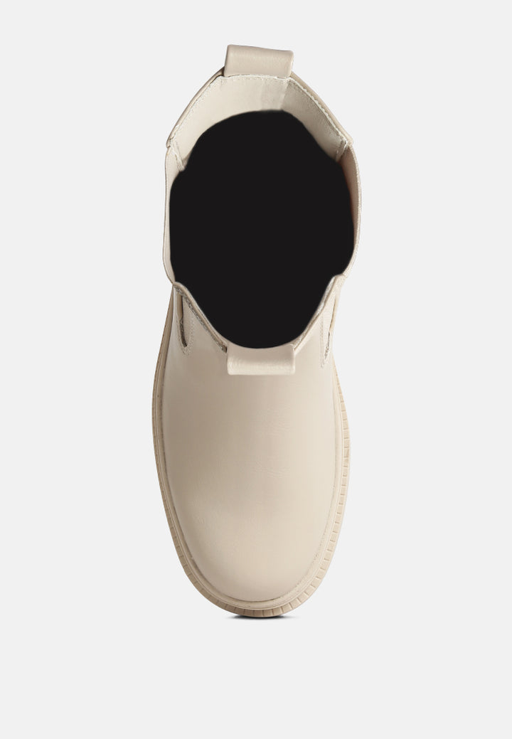 women elasticated gussets lug sole boots#color_off-white