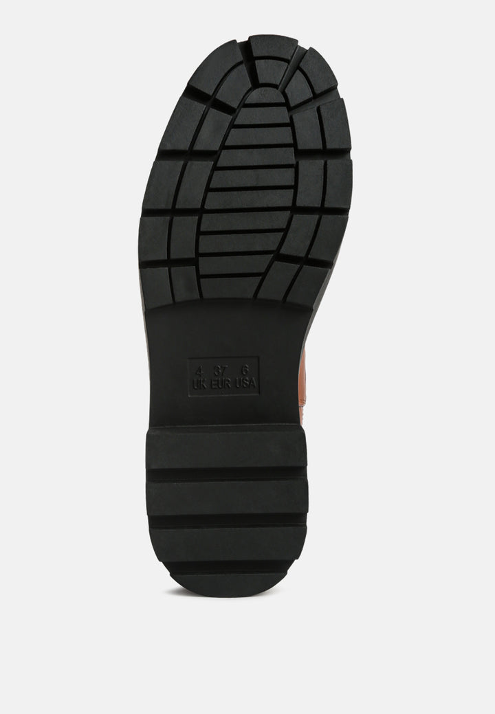 women elasticated gussets lug sole boots#color_tan