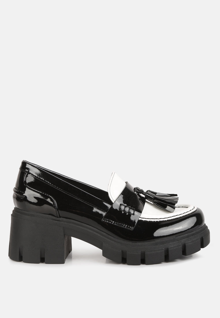 women tassels detail chunky loafers#color_white