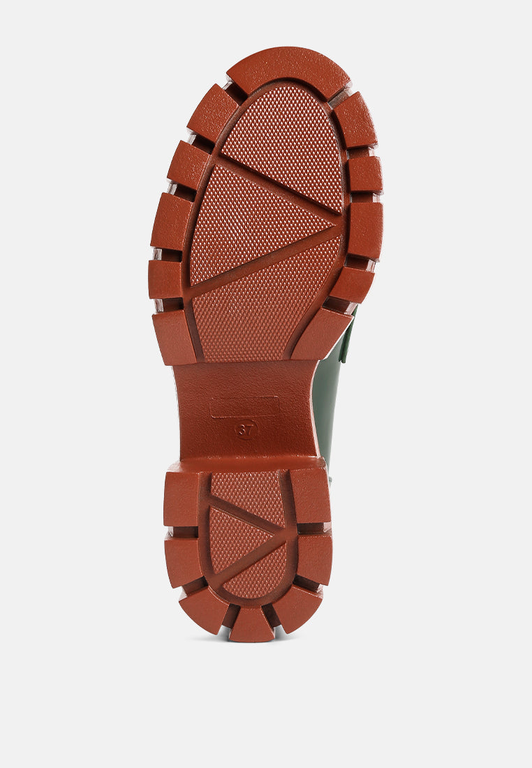 women tassels detail chunky loafers#color_dark-green