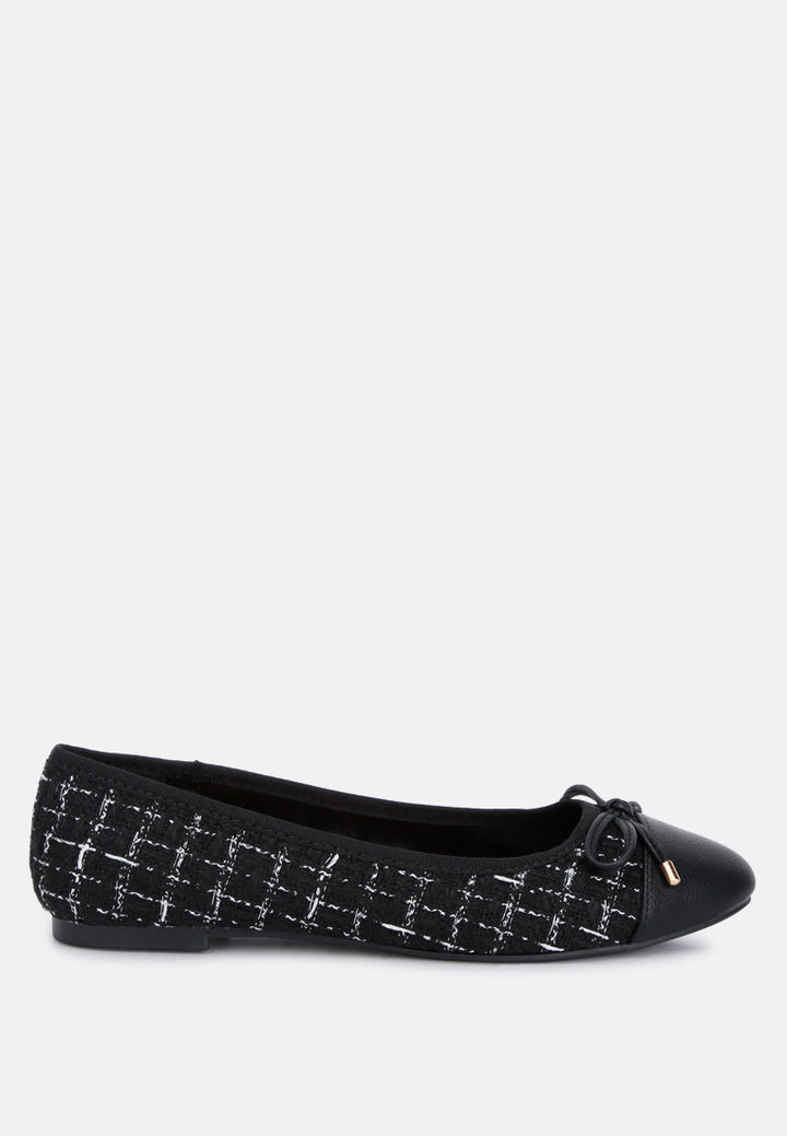 women plaid tweed ballet flats#color_black