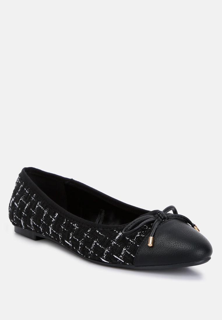 women plaid tweed ballet flats#color_black