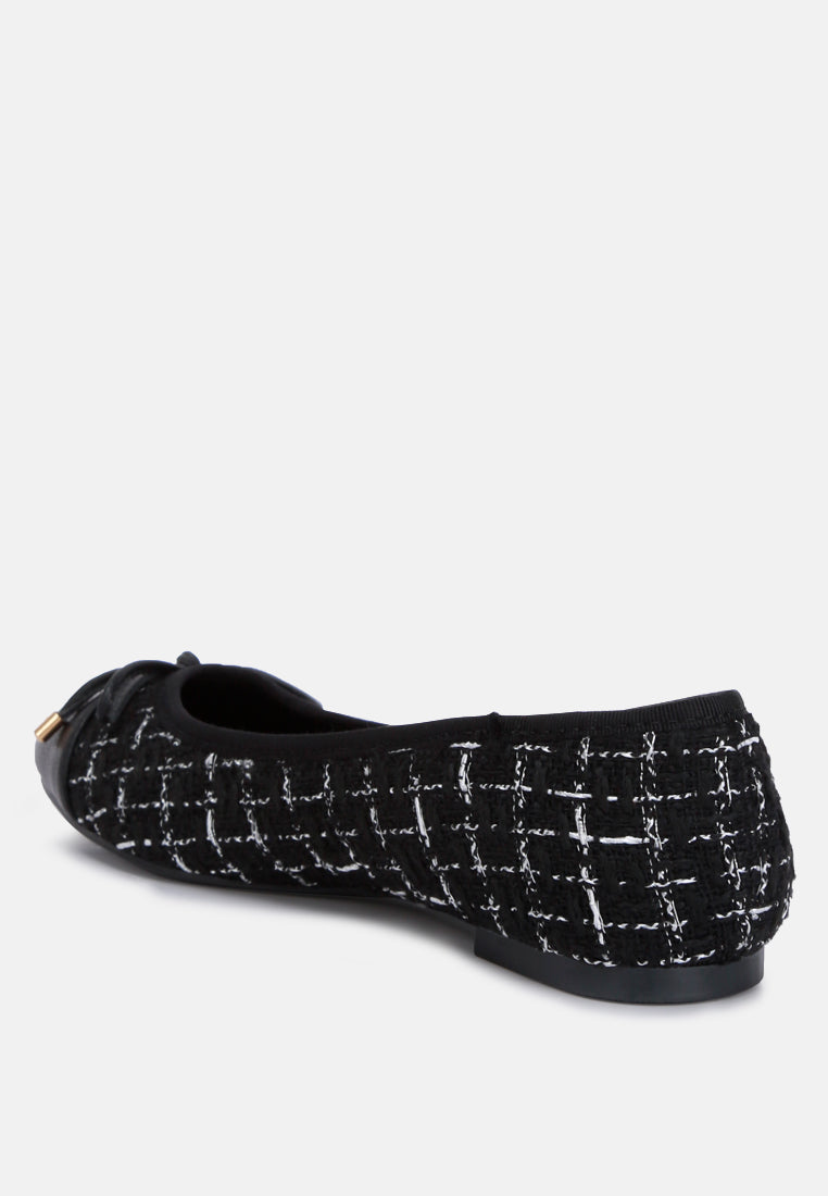 women plaid tweed ballet flats#color_black