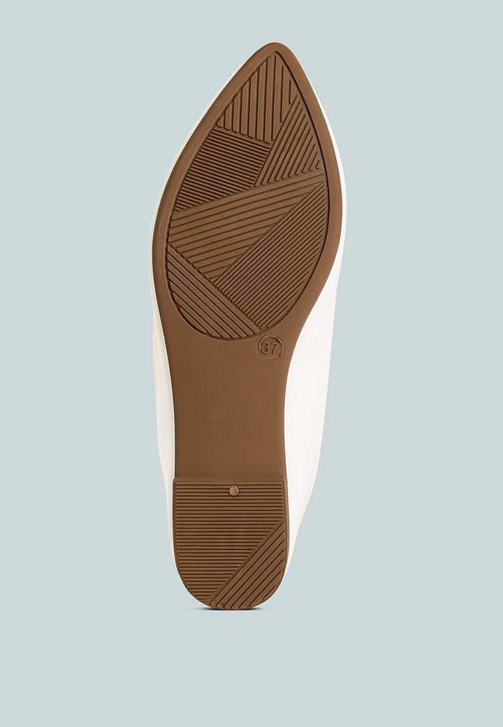 women brooch detail ballet flats#color_white