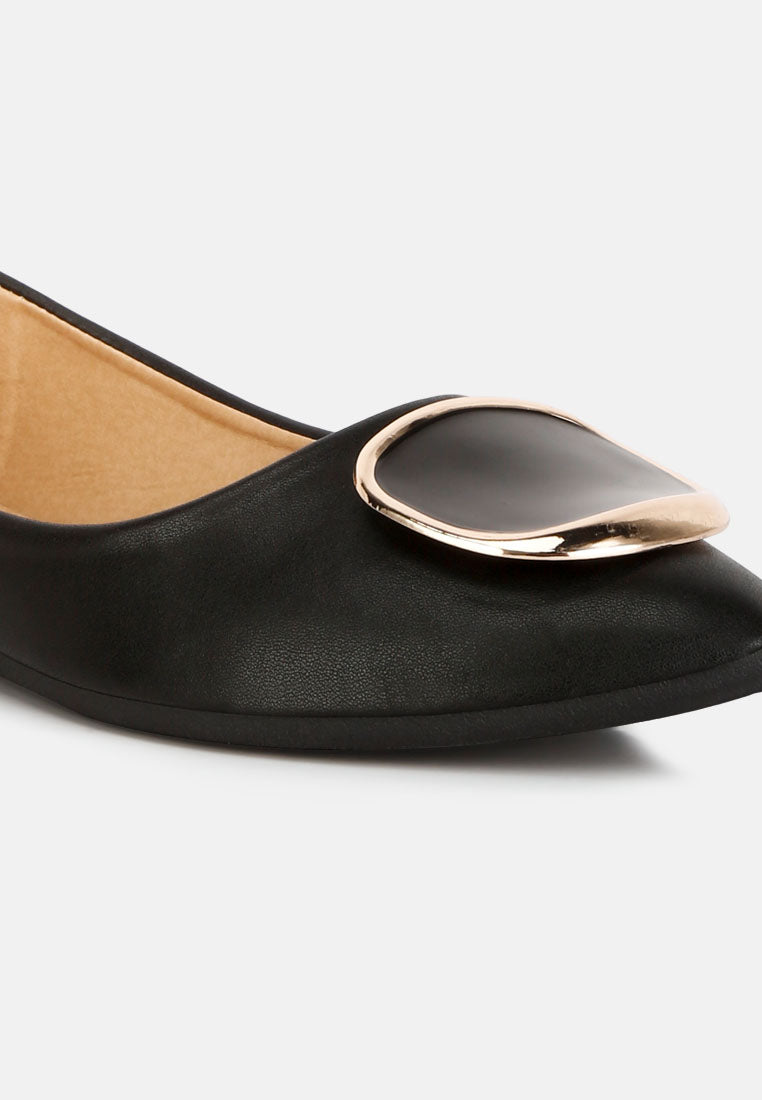 Women Brooch Detail Ballet Flats
