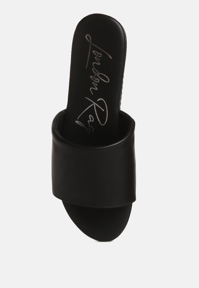 women chunky platform sliders#color_black