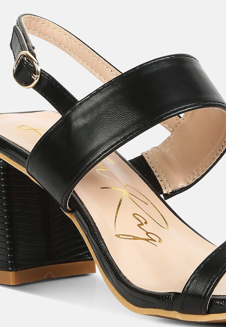 women elasticated gussets block heel sandals#color_black