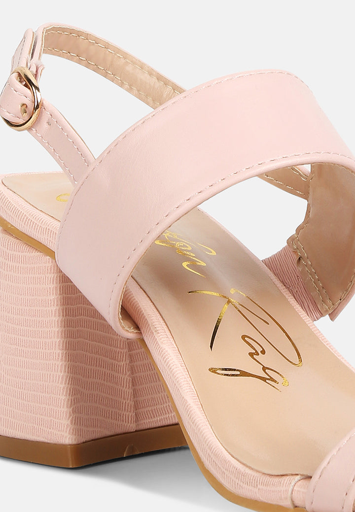 women elasticated gussets block heel sandals#color_pink
