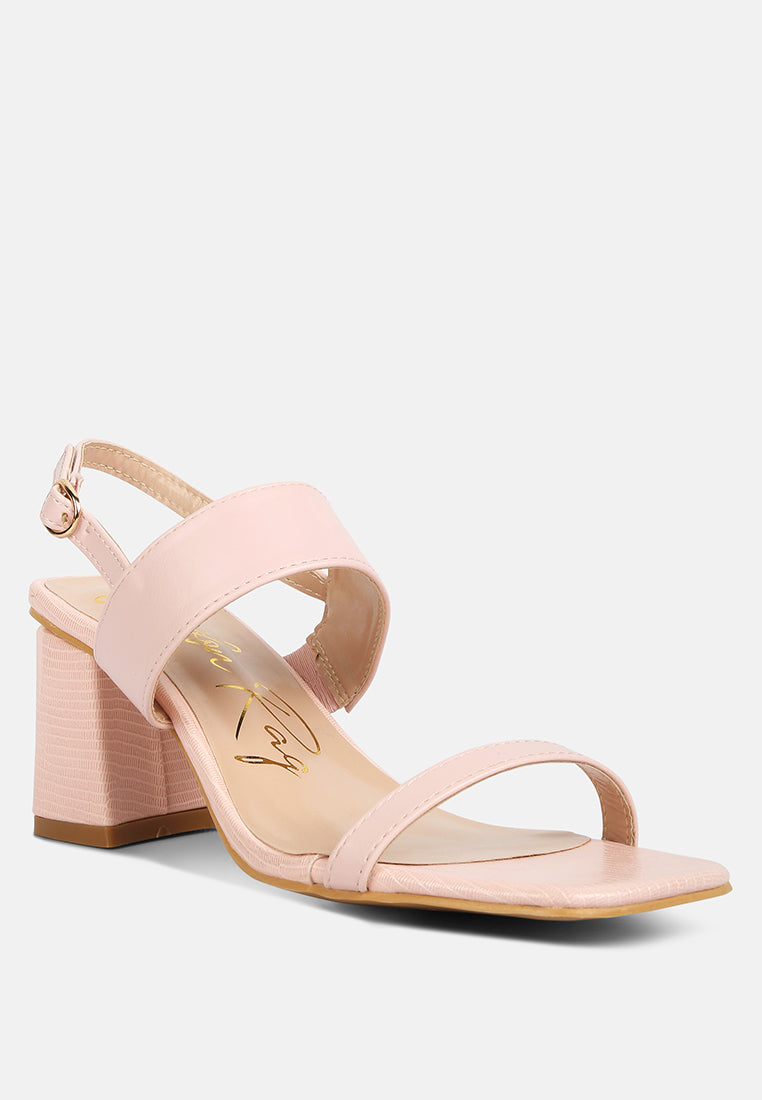 women elasticated gussets block heel sandals#color_pink