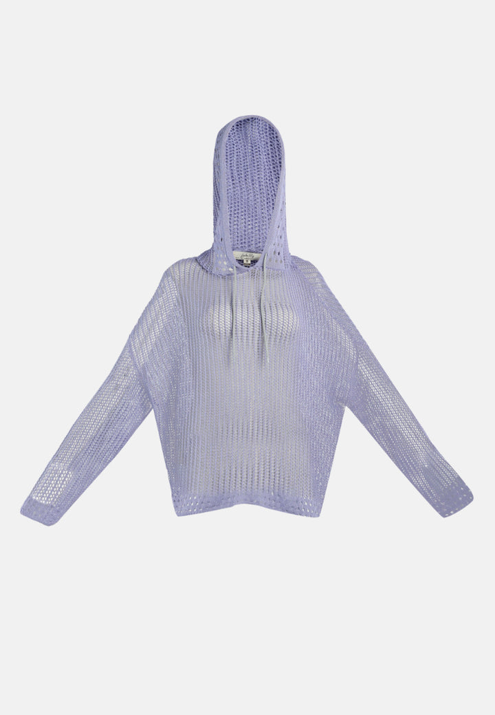 women knitted hoodie#color_purple