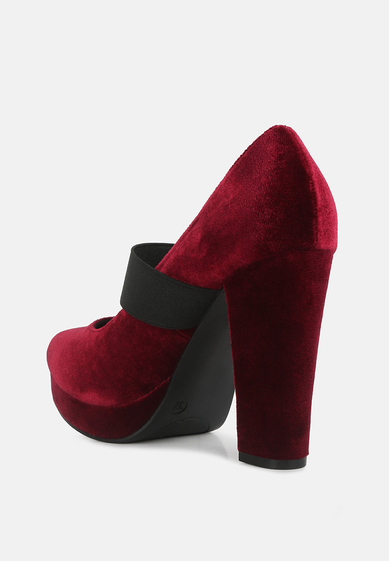 women high block heel mary jane pumps#color_burgundy