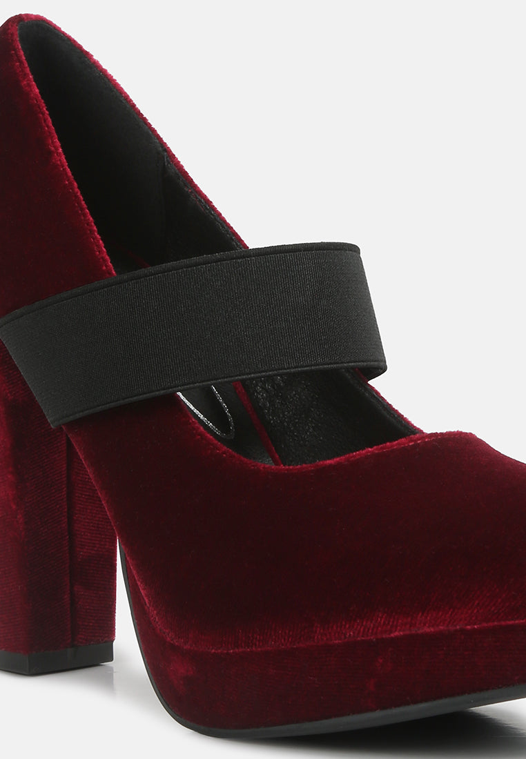women high block heel mary jane pumps#color_burgundy
