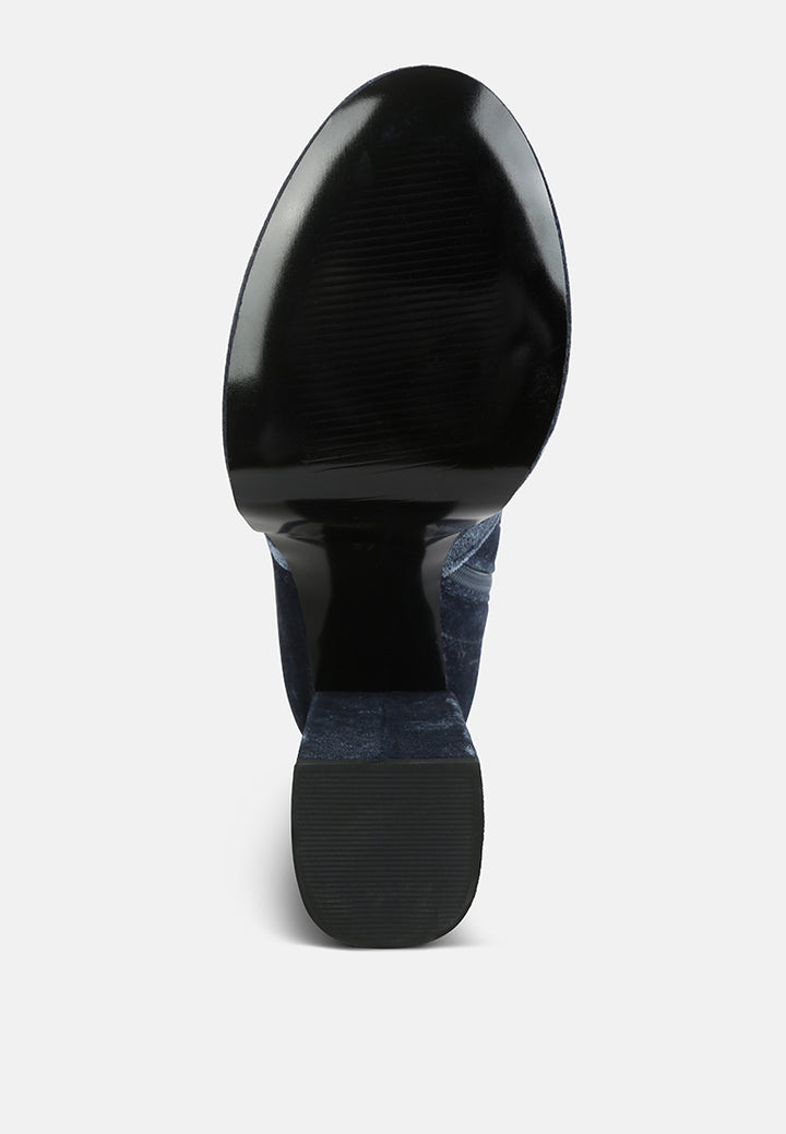 women lazuli high block heel velvet boot#color_blue