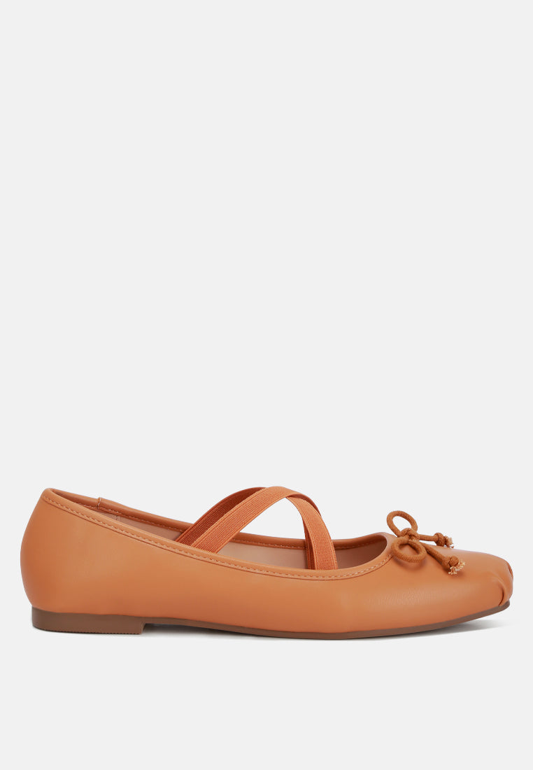 women recycled faux leather ballet flats#color_tan
