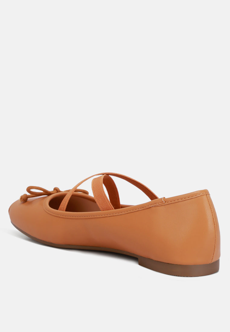 women recycled faux leather ballet flats#color_tan