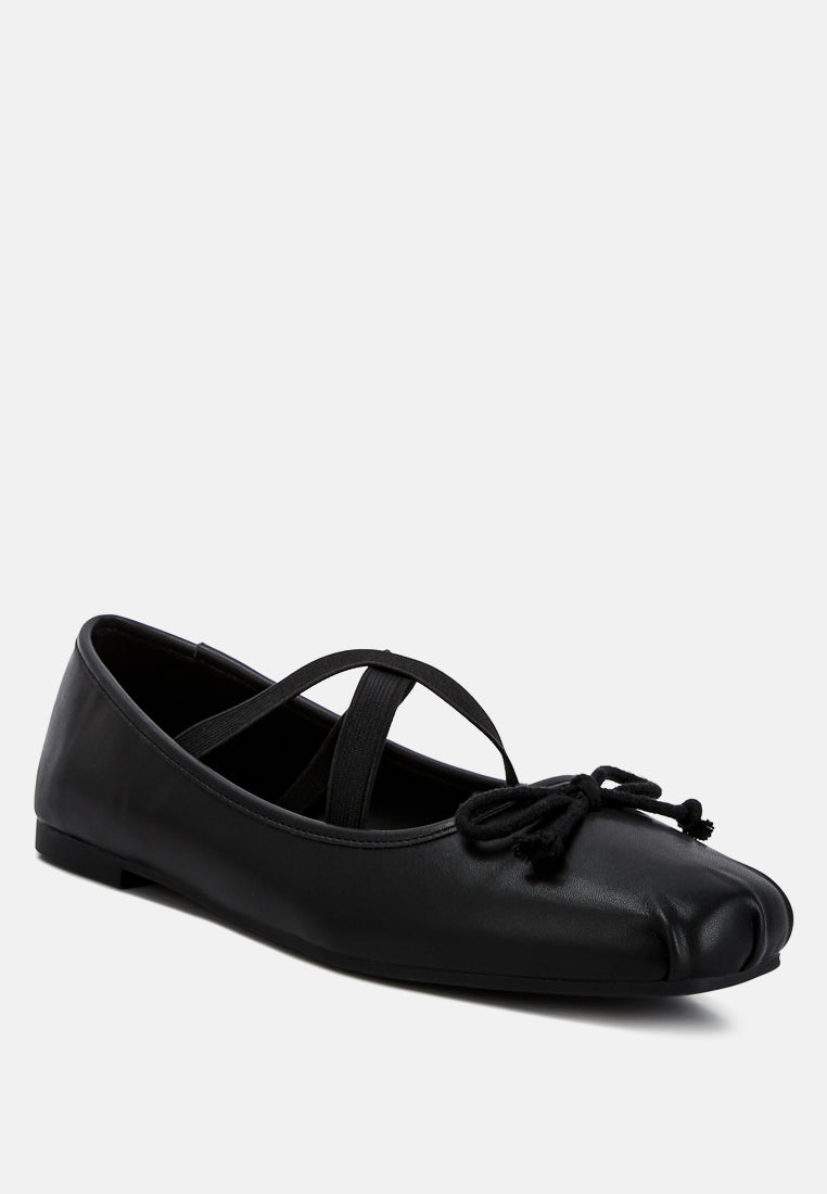 women recycled faux leather ballet flats#color_black