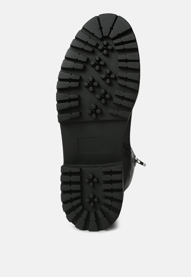 women paneled lug sole boots#color_black