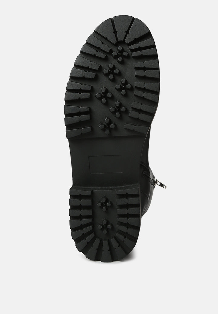 women paneled lug sole boots#color_black