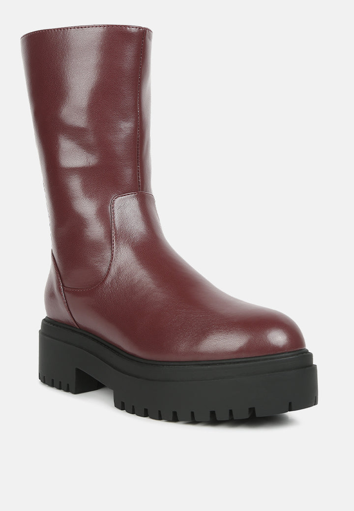 women paneled lug sole boots#color_burgundy