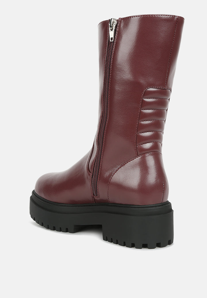 women paneled lug sole boots#color_burgundy