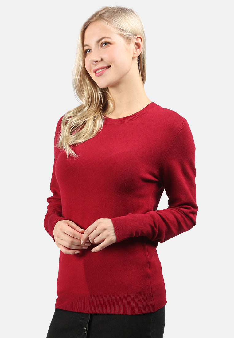 light weight pullover sweater#color_burgundy