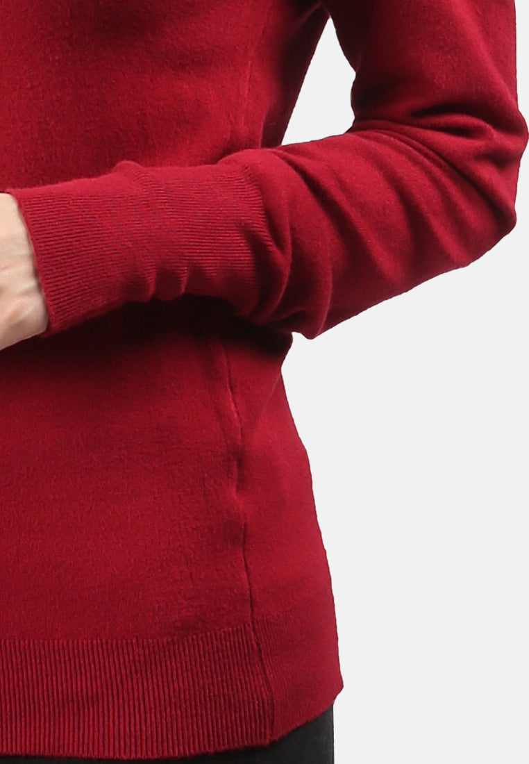 light weight pullover sweater#color_burgundy