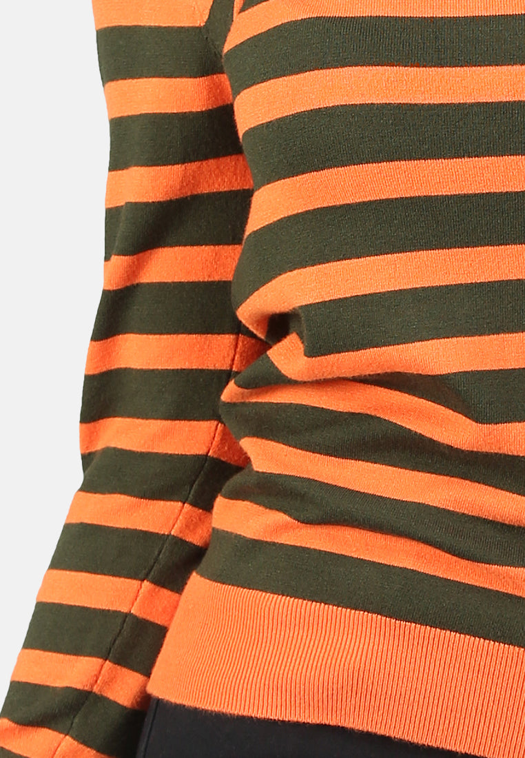 light weight pullover sweater#color_green-orange