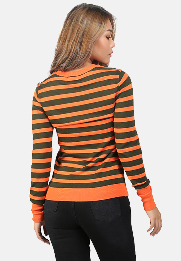 light weight pullover sweater#color_green-orange
