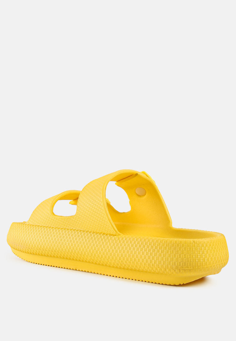 women yellow loma hovercraft buckled slides#color_yellow