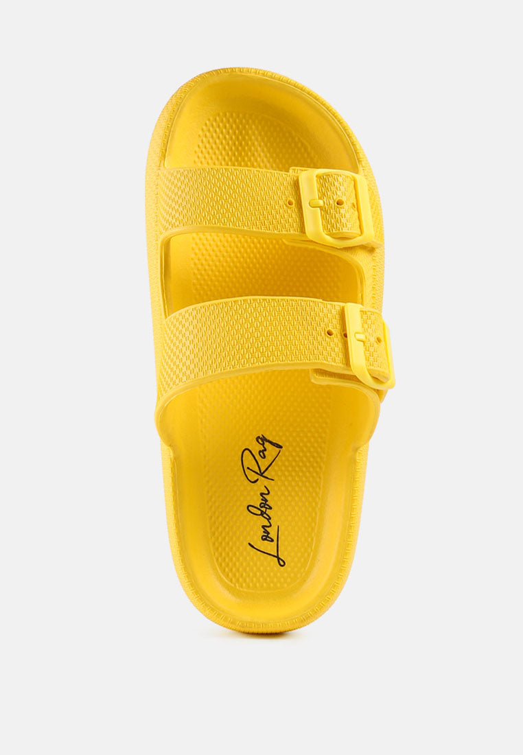 women yellow loma hovercraft buckled slides#color_yellow