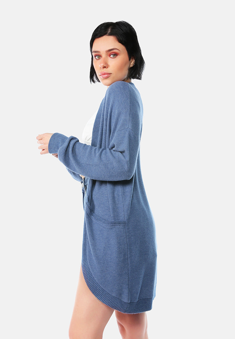 long sleeves knit cardigan#color_dusty-indigo