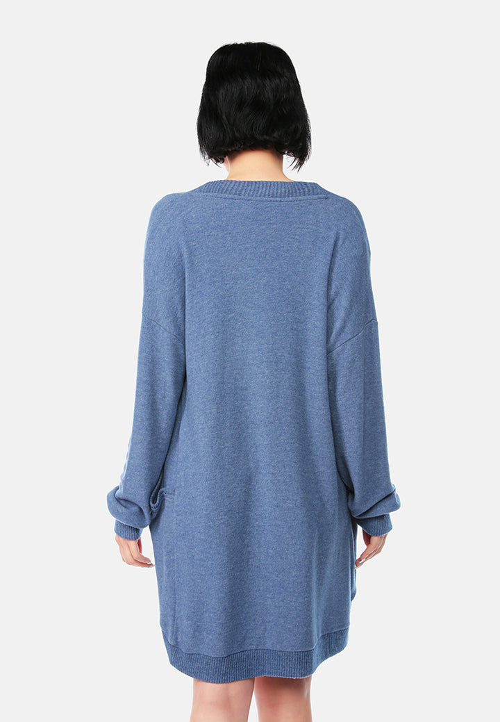 long sleeves knit cardigan#color_dusty-indigo