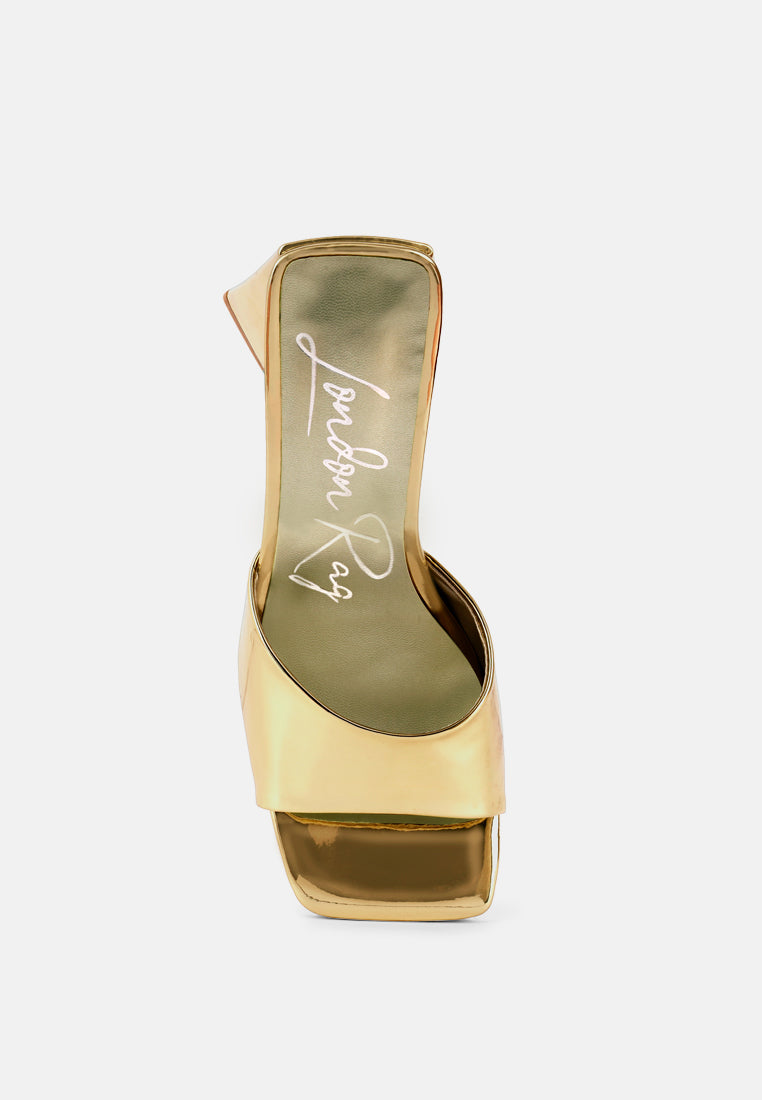 women triangular block heel sandals#color_gold