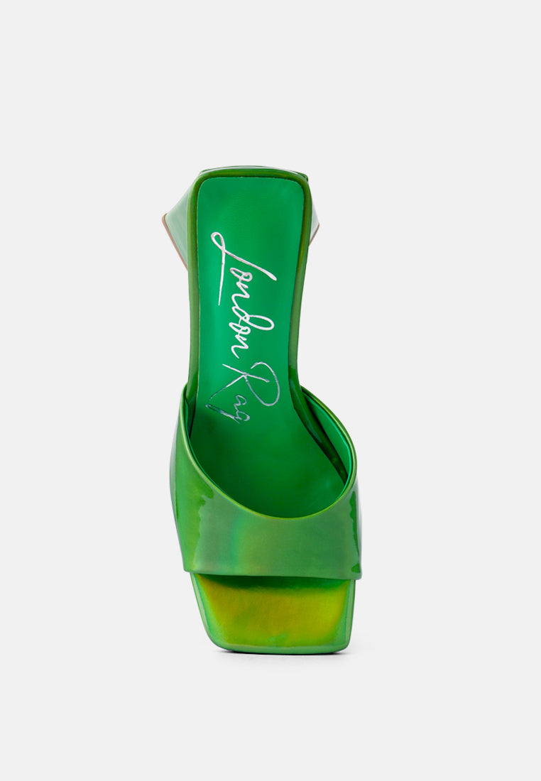 women triangular block heel sandals#color_green